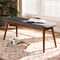 Baxton Studio Flora Dark Grey Upholstered Oak Finished Wood Dining Bench 157-9351 - alternate 4